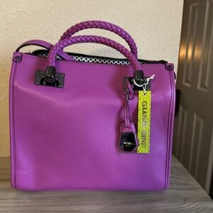 New with tags Gianni bini magenta satchel with braided handles!